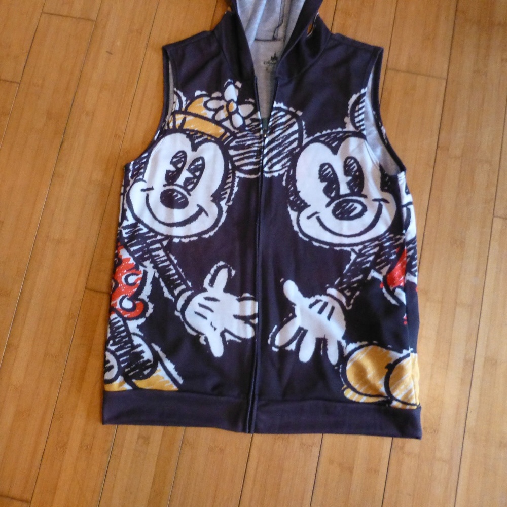 MICKEY MINNIE HOODY ZIP UP VEST MED